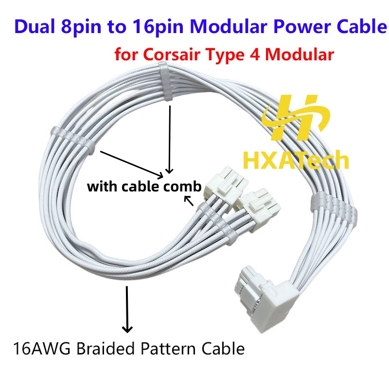Dual 8Pin To 16Pin 12Vhpwr Cable - Cable de Alimentación de Alta Calidad