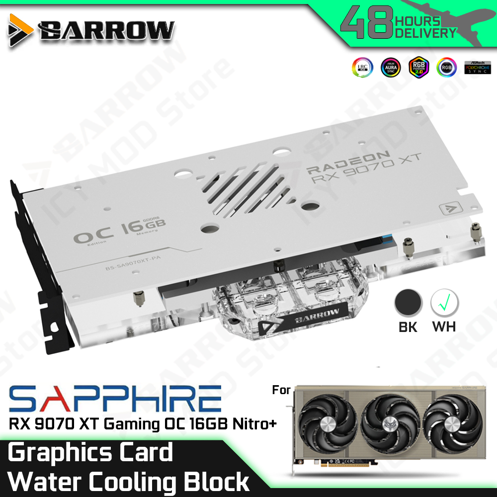 Rx 9070 16Gb - Tarjeta gráfica Barrow, bloque de refrigeración