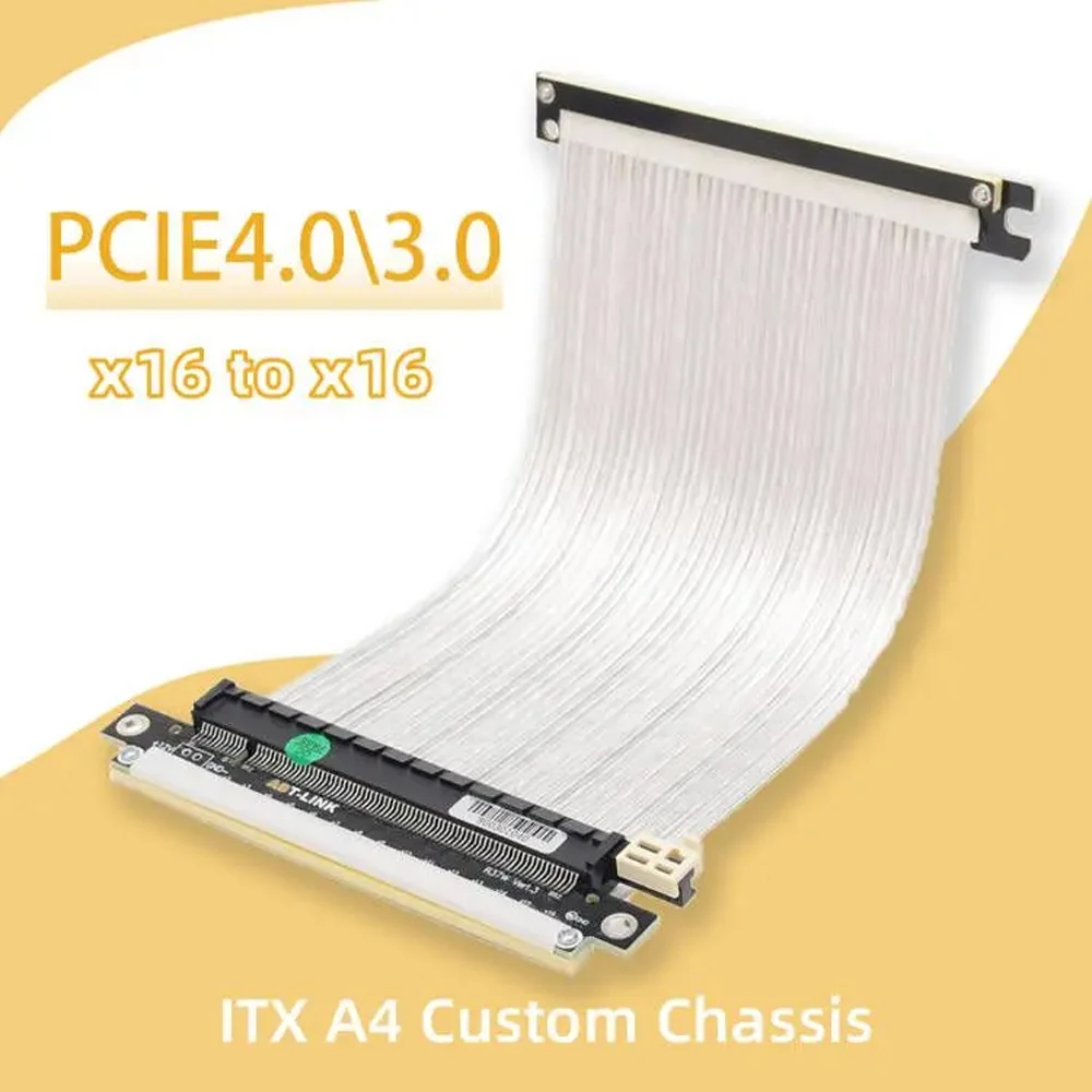 Itx Gpu Riser Pcie 4.0 16X - Plata blanco inverso PCIE 4,0 blindado