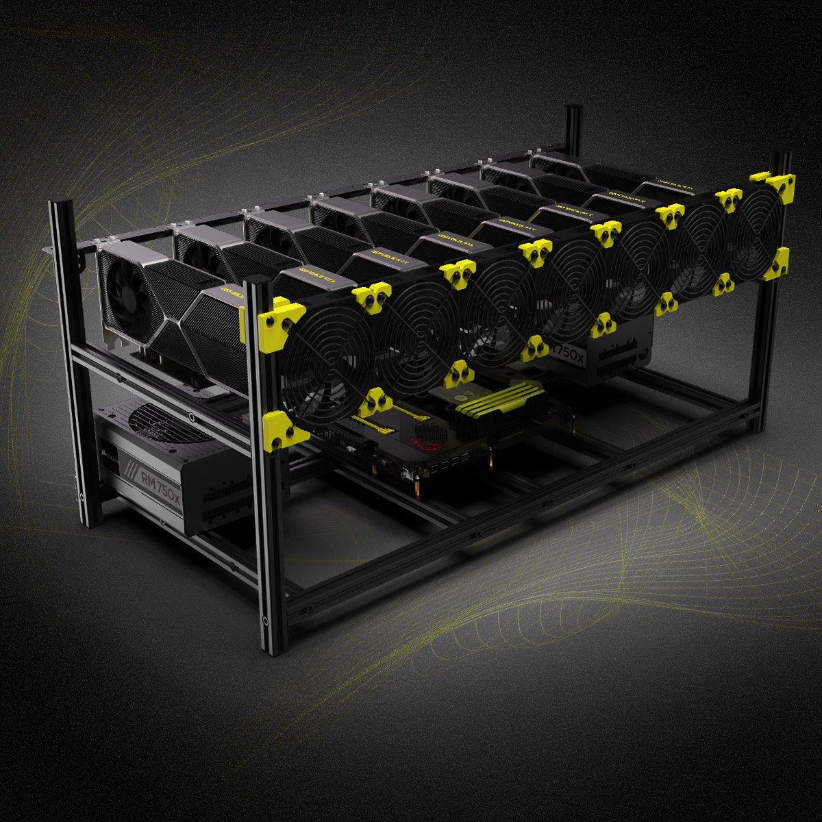 Estructura de Aluminio para 8  - Gpu Mining Rig Frame 8 Gpu reseña y precio